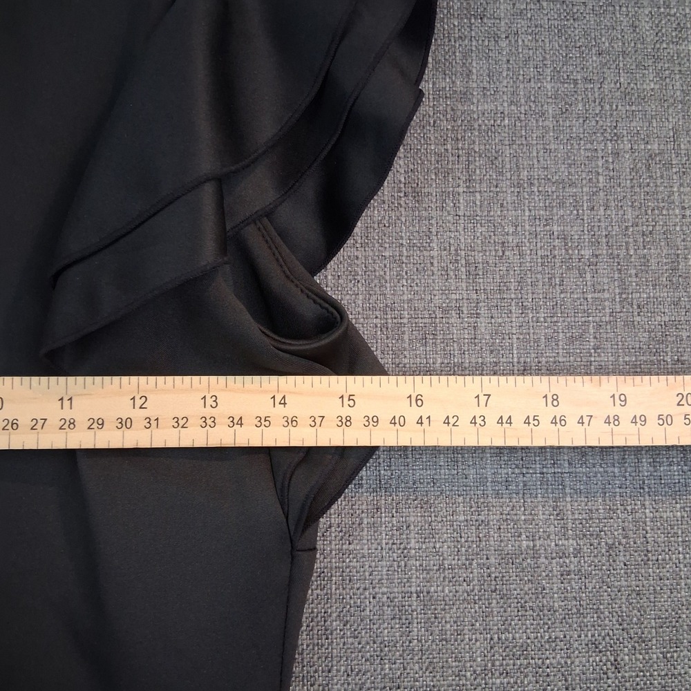 Tommy Hilfiger Black Ruffle Cap Sleeve Sheath Dress TD7S1ME1 Size 4 NEW - Picture 6 of 13